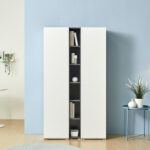 E177 미송원목 6단 도어책장 1200 1color - 이미지 2