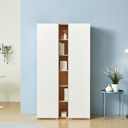 9b81bc21c37186ebc40b7517e5476629.jpg E177 미송원목 6단 도어책장 1200 1color - 이미지 1